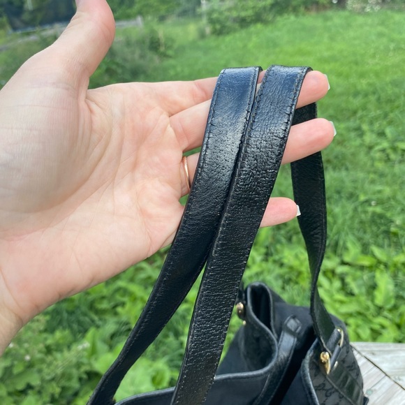 Authentic Gucci D-Ring GG logo tote black gold Y2K - Picture 6 of 13